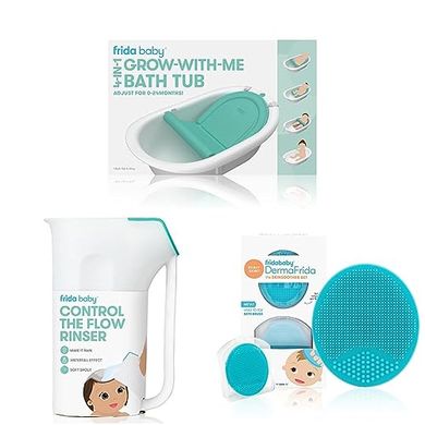 Frida Baby 2-Pack Grow-with-Me Bath Tub & Soother Brush
