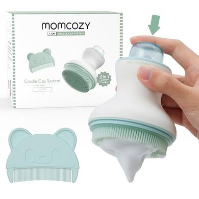 Momcozy Cradle Cap Brush & Bubbler: 2-in-1 Baby Bath System
