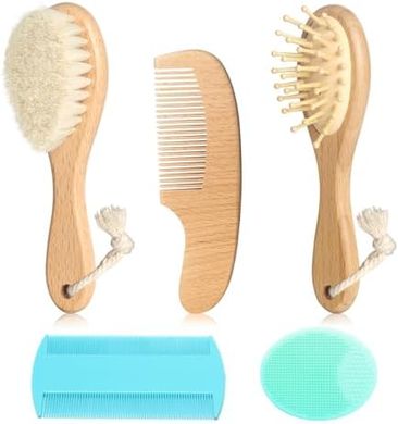 Natural Baby Hair & Scalp Care Set (Brushes, Comb, Massager)
