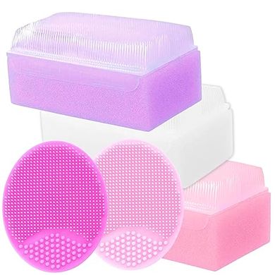 Pink Baby Cradle Cap Brush & Sponge Set (5-pack)
