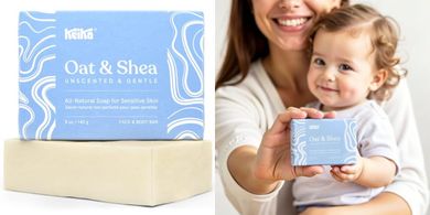 Keika Baby Oat & Shea Unscented Soap for Sensitive Skin
