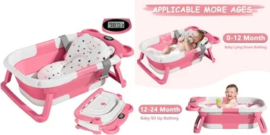 Foldable Baby Bath Tub with Temperature Monitor (0-36 months)