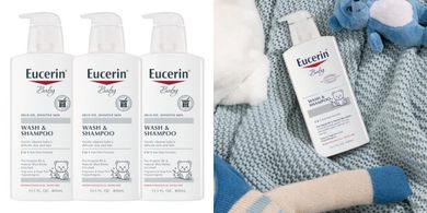 Eucerin Baby Unscented Baby Shampoo and Body Wash, Hypoallergenic, Tear Free Shampoo and Wash with Pro-Vitamin B5 and Shea Butter, 13.5 Fl Oz Bottle