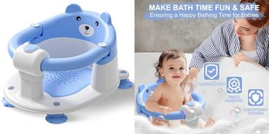 Baby Bath Seat: Secure, Soft, & Compact (6+ Months)
