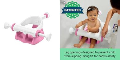 Ingenuity Summer Baby Bath Seat: Secure Suction, Easy Storage, Pink
