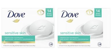 Dove Fragrance-Free Hypoallergenic Beauty Bars for Sensitive Skin
