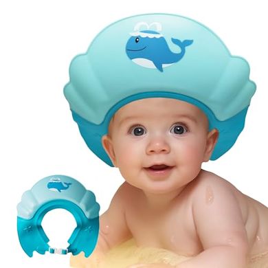 Cute Whale Baby Shower Cap: Eye & Ear Protection (0-9 years)
