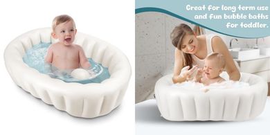 Inflatable Baby Bath Tub: Portable, Foldable, 0-18 Months
