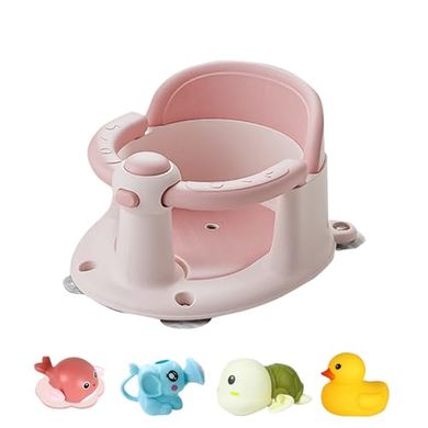 Foldable Baby Bath Seat with Suction Cups (Pink)
