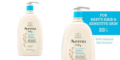 Aveeno Baby Daily Moisture Wash & Shampoo: Gentle, hypoallergenic, tear-free.
