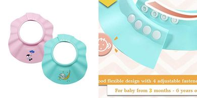 Baby Shower Caps: Soft, Adjustable, Waterproof Hair Wash Shield (2-pack)
