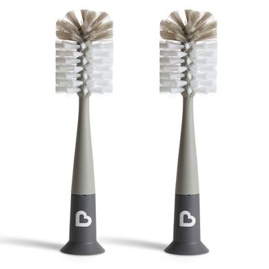 Munchkin Bristle Bottle Brushes: Modern Design, Grey (2-pack)
