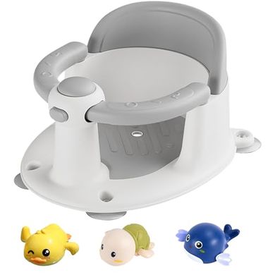 Grey Non-Slip Baby Bath Seat (6+ Months)
