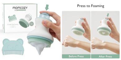 Momcozy Cradle Cap Brush & Bubbler: 2-in-1 Baby Bath System
