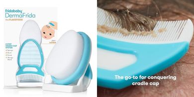 Frida Baby Cradle Cap System: FlakeFixer, Sponge, Brush, Comb & Stand
