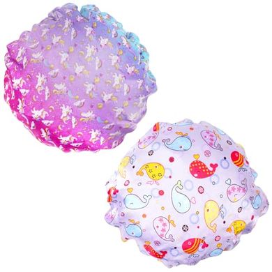 Reusable Double-Layer Shower Caps for Kids (2-Pack)
