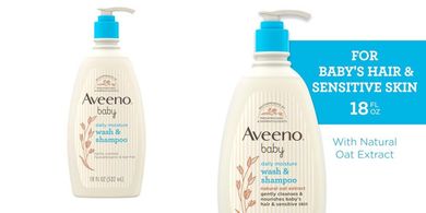 Aveeno Baby Daily Moisture Wash & Shampoo: Tear-free, paraben-free, oat extract.
