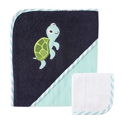 Luvable Friends Baby Hooded Towel & Washcloth Set (Turtle)
