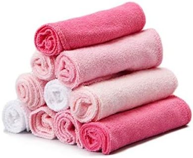 Soft Baby Washcloths (10-pack, Pink)
