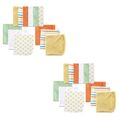 Luvable Friends Baby Washcloths: Yellow Stripe, 24-Pack
