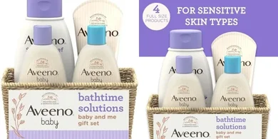 Aveeno Baby & Me Bathtime Gift Set: Wash, Shampoo, Lotion, & Mom