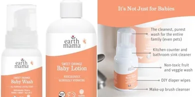 Earth Mama Baby Wash & Lotion Bundle (Sweet Orange & Calendula)