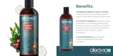 Aleavia Cranberry Prebiotic Body Wash: Organic, Nourishing, 16 oz.