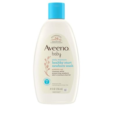 Aveeno Baby Healthy Start Newborn Wash: Gentle, hypoallergenic, fragrance-free.