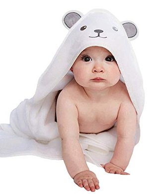 Bamboo Rayon Hooded Baby Towel with Bear Ears (30x30")
