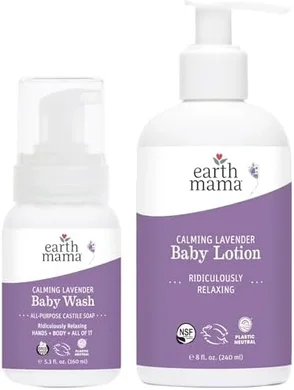 Earth Mama Lavender Baby Wash & Calendula Lotion Bundle