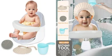 Swivel Baby Bath Seat with Armrests & Accessories (6+ months)
