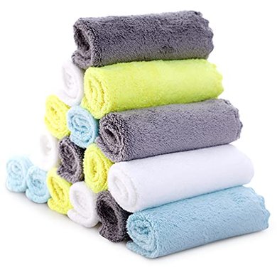 Ultra-Soft Baby Washcloths (16 Pack): Gentle, absorbent, for face & body.