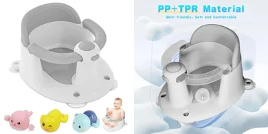 Safe & Secure Baby Bath Seat with Toys (6+ Months)
